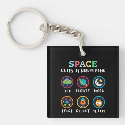 宇宙は私たちをワクワクさせる キーホルダー (正面)