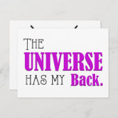宇宙は私の背中、毎日の肯定フラッシュカードを持っている シーズンポストカード (正面/裏面)