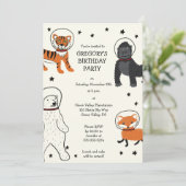 宇宙は野生動物宇宙飛行士のパーティー 招待状 (スタンド正面)