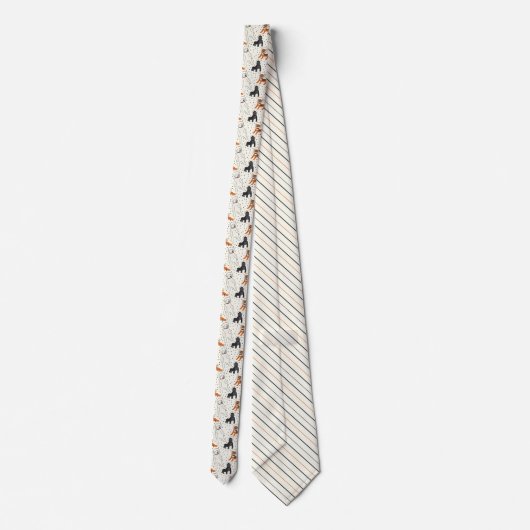 宇宙は野生動物宇宙飛行士パターン（の模様が）ある ネクタイ (裏面)