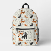 宇宙は野生動物宇宙飛行士パターン（の模様が）ある プリントバックパック (正面)