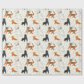 宇宙は野生動物宇宙飛行士パターン（の模様が）ある ラッピングペーパー (フラット)