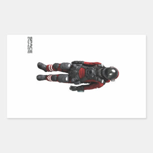 宇宙は長方形のステッカー-宇宙飛行士--を設計します 長方形シール