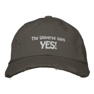 宇宙はYESカッコいい感動的引用文 刺繍入りキャップ