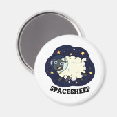 宇宙ひつじ 面白い 宇宙飛行士 羊のダジャレ マグネット (正面/裏面)