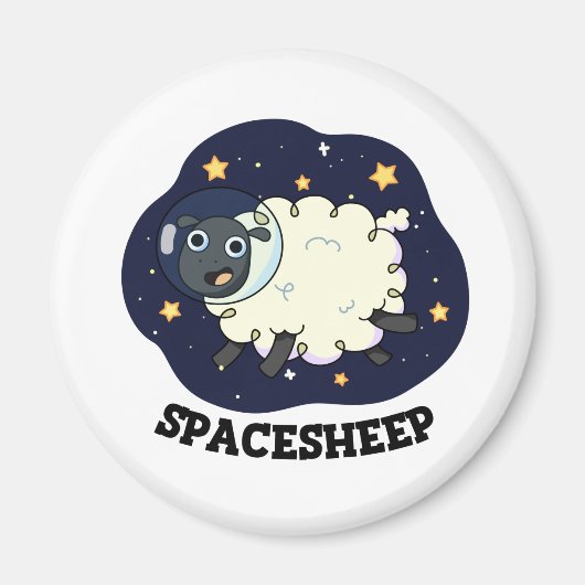 宇宙ひつじ 面白い 宇宙飛行士 羊のダジャレ マグネット (正面)