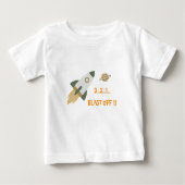 宇宙へのロケット大冒険キッズ ベビーTシャツ (正面)