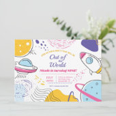 宇宙への冒険の誕生日パーティー 招待状 (スタンド正面)