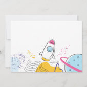 宇宙への冒険の誕生日パーティー 招待状 (裏面)