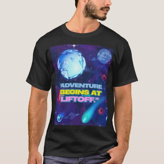 宇宙への冒険は打ち上げから ステンレスタンブラー Tシャツ (正面)