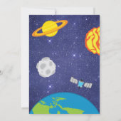 宇宙への旅立ち バースデー招待状 招待状 (裏面)