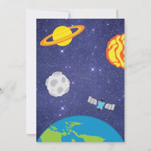 宇宙への旅立ち バースデー招待状 招待状 (裏面)