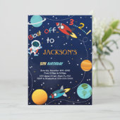 宇宙への旅立ち 誕生日パーティー招待状 招待状 (スタンド正面)