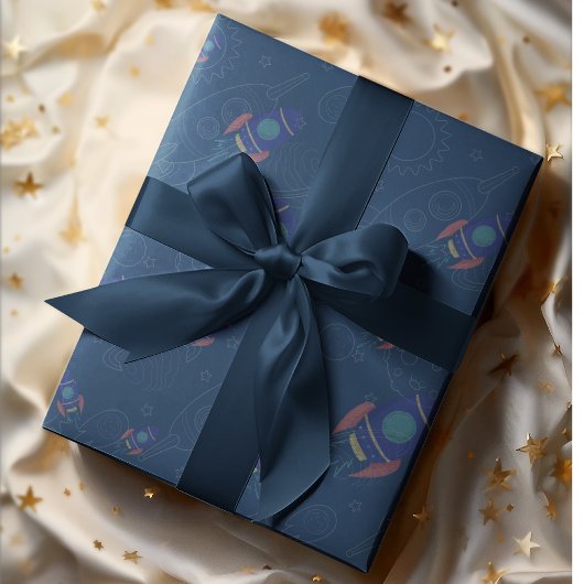 宇宙への旅 テーマ ラッピングペーパー