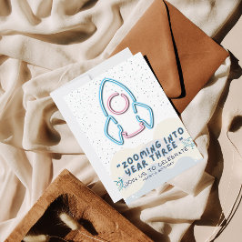 宇宙への旅 誕生日パーティー招待状カード