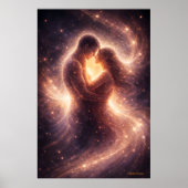 宇宙への献身 - 抽象的な宇宙のカップルのアート ポスター (正面)