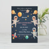 宇宙へ飛び出せ!キッズ6歳の誕生日パーティー 招待状 (スタンド正面)