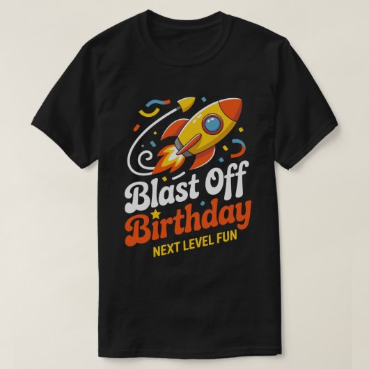 宇宙へ飛び出そう!バースデーTシャツ Tシャツ (デザイン正面)