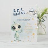宇宙へ飛び出そう！3歳の誕生日おめでとう Boys 招待状 (スタンド正面)