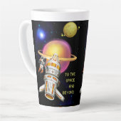 宇宙へ、そしてその先へ カフェラテマグ (左アングル)