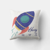 宇宙へ ロケット 赤ちゃん オーダーメイド クッション (裏面)