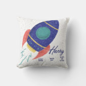 宇宙へ ロケット 赤ちゃん オーダーメイド クッション (正面)