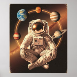 宇宙めい想中の宇宙飛行士 ポスター