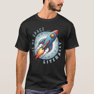 宇宙をください: 面白い宇宙飛行士とロケットのデザイン Tシャツ