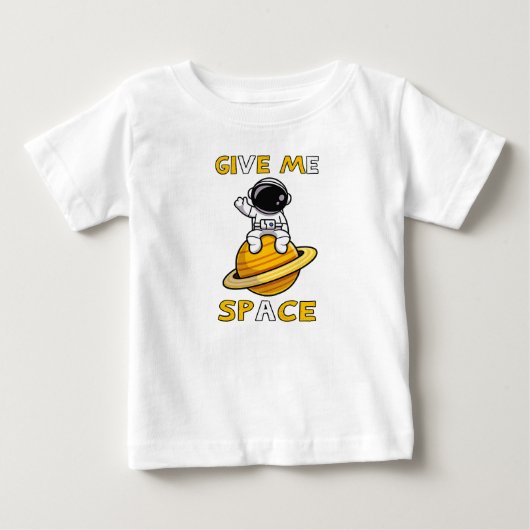 宇宙をくれ かわいい宇宙飛行士 宇宙好きTシャツ ベビーTシャツ (正面)