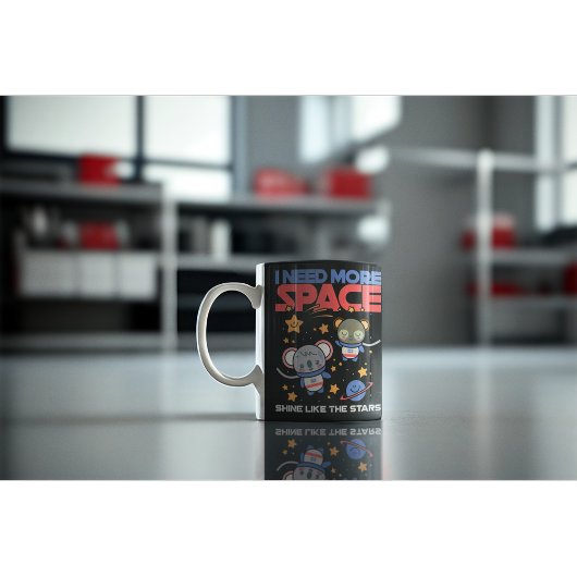 宇宙をテーマとしたかわいいかわいい動物の贈り物 コーヒーマグカップ
