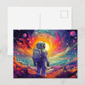 宇宙をテーマにしたイラスト ポストカード (正面/裏面)