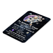 宇宙をテーマにしたキッドの誕生日招待状 マグネット (左側)