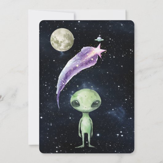 宇宙をテーマにしたキッドの誕生日招待状 招待状 (裏面)