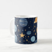宇宙をテーマにしたデザイン コーヒーマグカップ (正面左)