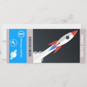 宇宙をテーマにしたバーチャルバースデーパーティー旅行チケット 招待状 (裏面)