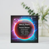 宇宙をテーマにしたバーチャル誕生日パーティー 招待状 (スタンド正面)