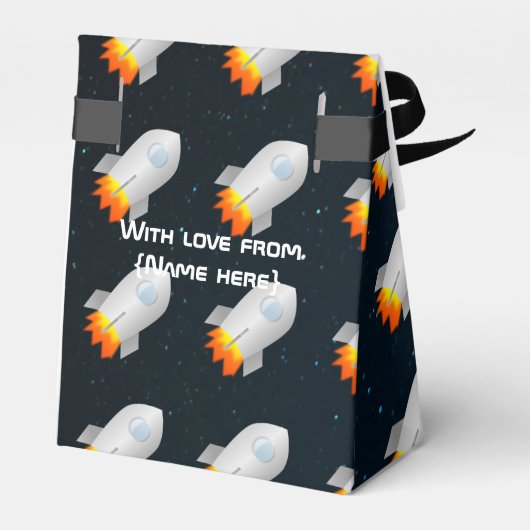 宇宙をテーマにしたパーティー パーソナライズされた フェイバーボックス (裏面サイド)