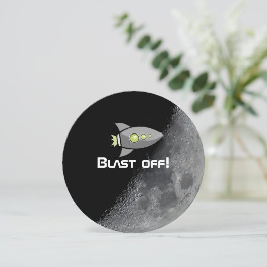 宇宙をテーマにしたパーティー パーソナライズされた 招待状 (スタンド正面)