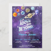 宇宙をテーマにしたベビーシャワー招待状 招待状 (正面)