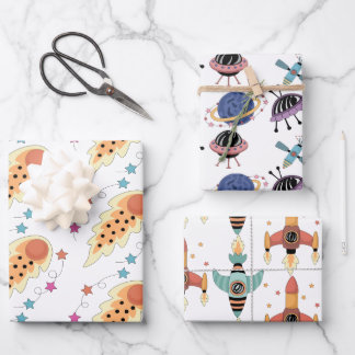 宇宙をテーマにしたラッピング紙セット ラッピングペーパーシート