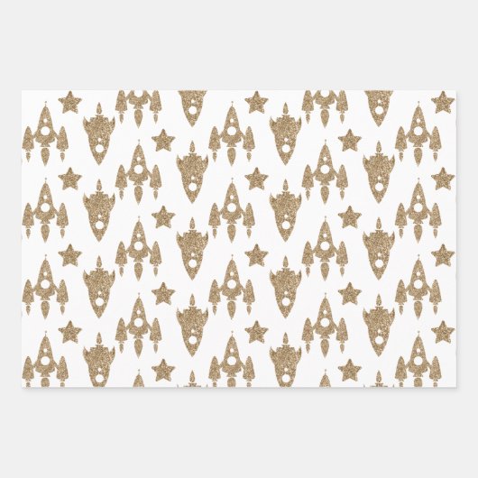 宇宙をテーマにしたラッピング紙セット ラッピングペーパーシート (正面)