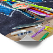 宇宙をテーマにしたロケット船 ~ オーダーメイドのイニシャル子供用 ポスター (角)