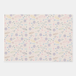 宇宙をテーマにした天文学大事な行事向けギフトラップ ラッピングペーパーシート