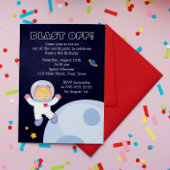 宇宙をテーマにした女の子の誕生日パーティー 招待状