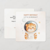 宇宙をテーマにした子供用宇宙飛行士の誕生日カード サンキューカード (正面/裏面)