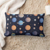 宇宙をテーマにした惑星と星のデザイン ランバークッション (ブランケット)