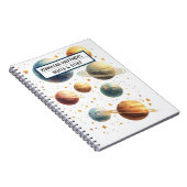 宇宙をテーマにした惑星スパイラル写真ノートブック ノートブック (右側)