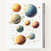 宇宙をテーマにした惑星ノート ノートブック (裏面)