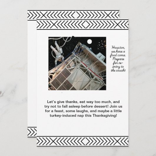 宇宙をテーマにした感謝祭の招待状 招待状 (正面/裏面)