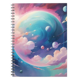 宇宙をテーマにした抽象芸術アート ノートブック